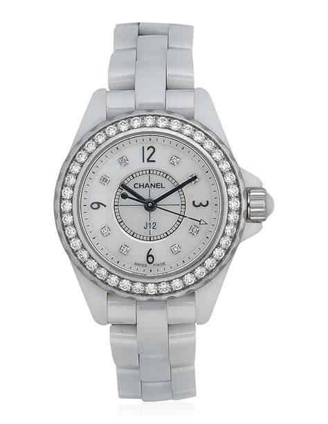 chanel j12 white with diamonds